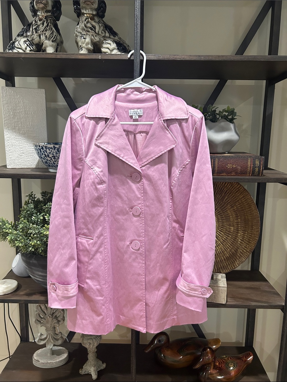 Joan Rivers -Inspired Pink Women's Trench Coat Jacket - EUC